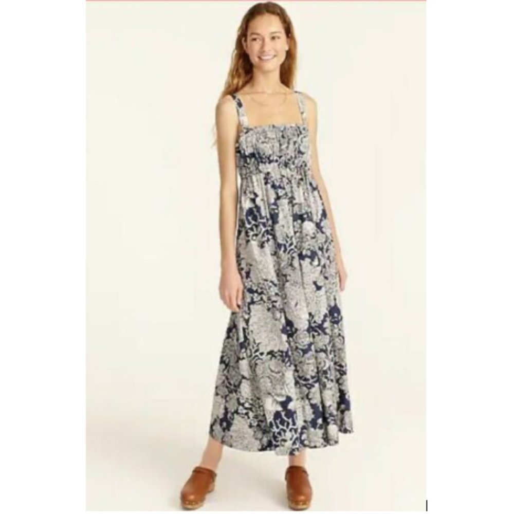 NWT J.Crew gathered tank midi dress in Ratti® seashell print